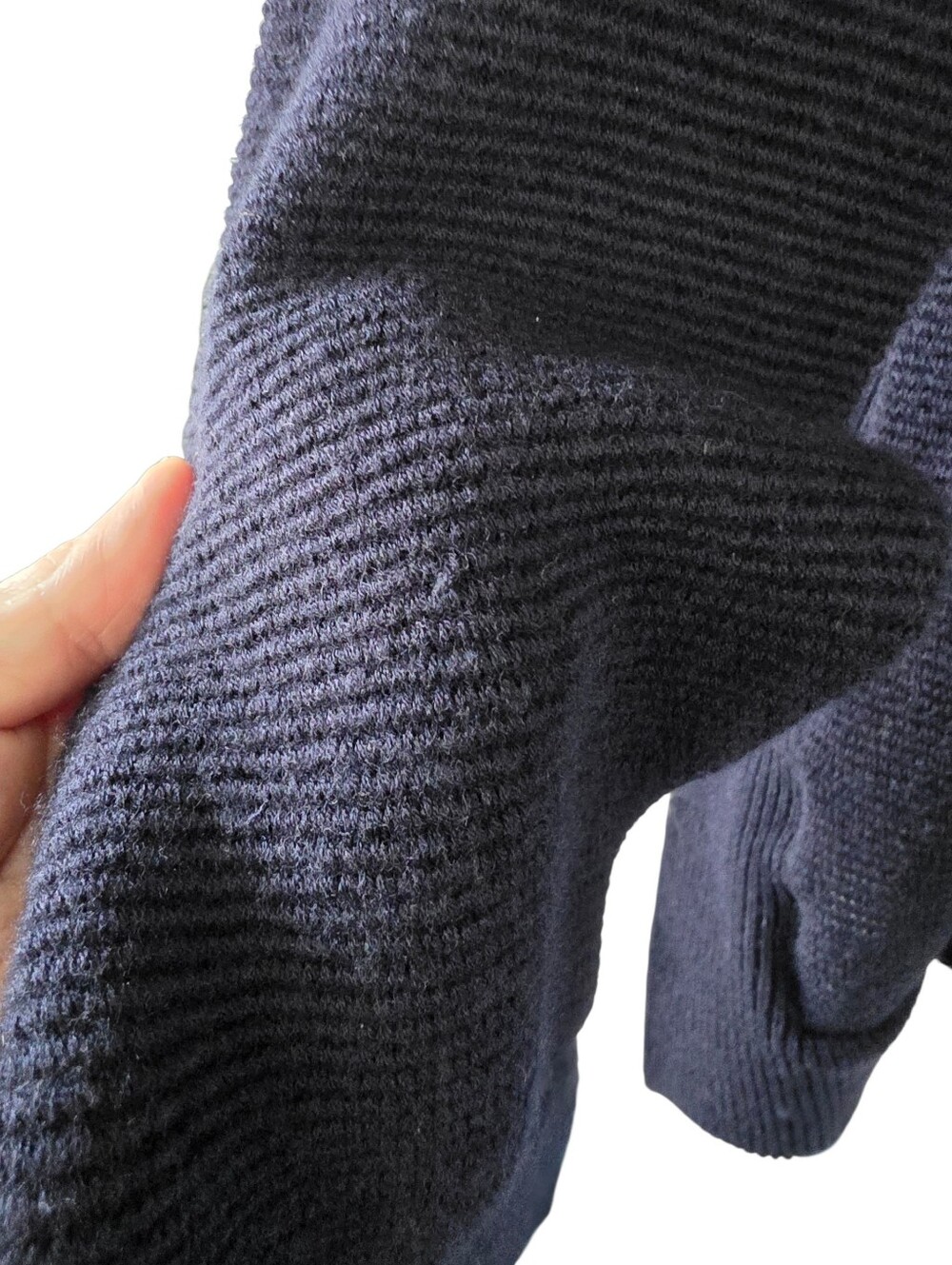 Ted Baker Bronwen Layered Look Navy Sweater with White Scallop Collar/Hem Size 3 - Picture 13 of 13